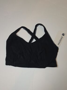 Phoenix Black Cross-Back Bergen Lace Trip Bra